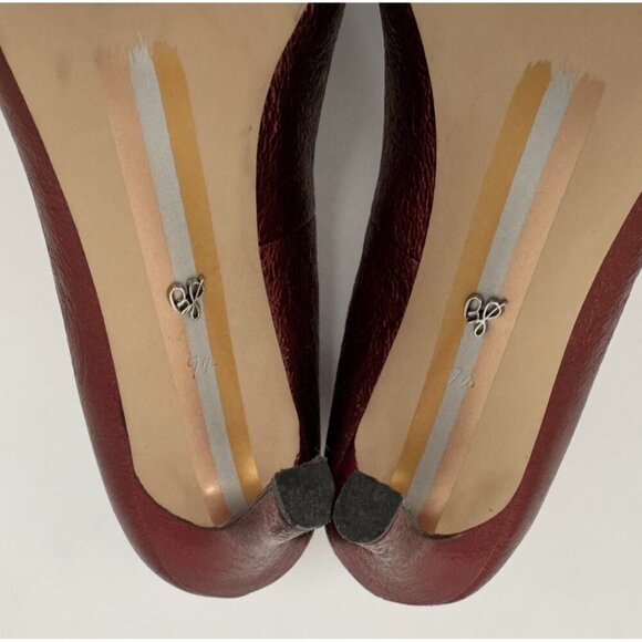 SAM EDELMAN "HAZEL" METALLIC RUBY RED LEATHER POINTED HEELS, Dorthy Size 7.5 - Picture 12 of 13